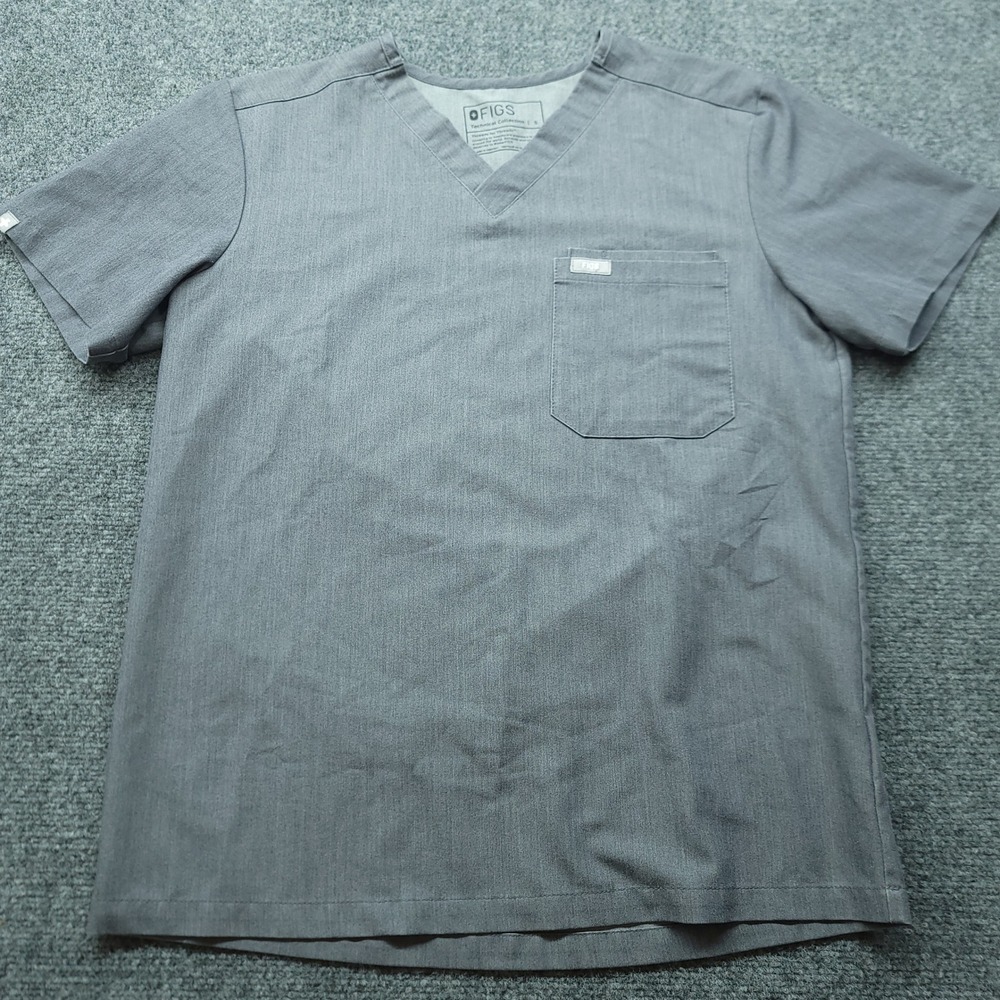 FIGS Technical Collection Leon Scrub Top Gray V-Neck FM1500 Mens Small